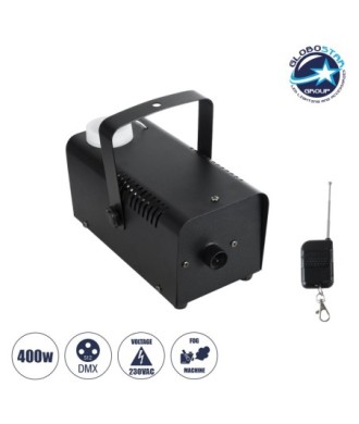 GloboStar® 51143 Επαγγελματική Μηχανή Fog Machine - Εφέ Καπνού 400W AC 220V-240V 1L On-Off & Ασύρματο Χειριστήριο - Μαύρο - L24 x W10.5 x H13cm